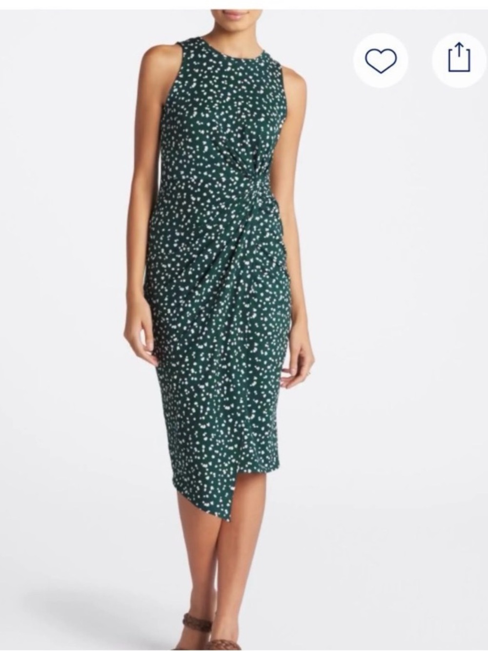 Sleeveless Green Leopard Printed wrap Dress XL NEW 12 14
